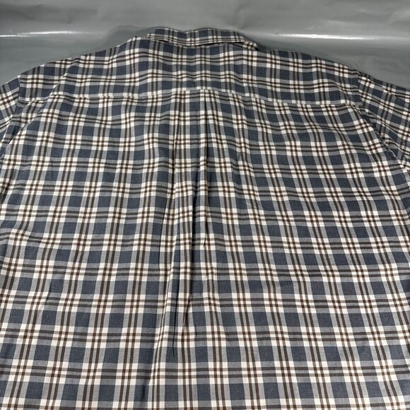 Peter Millar Shirt Mens Button Up Cotton Windowpane Plaid Long Sleeve Sport Top - Picture 14 of 16
